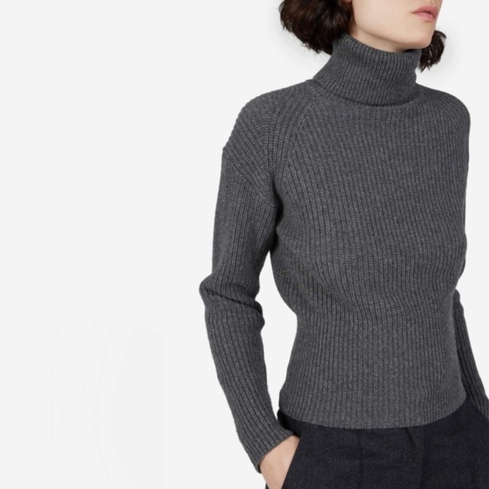 The Premium Ribbed Cashmere Turtleneck – $255